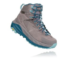Hoka One One Kaha GORE-TEX Womens Hiking Shoes Frost Gray/Aqua Haze | AU-7163852